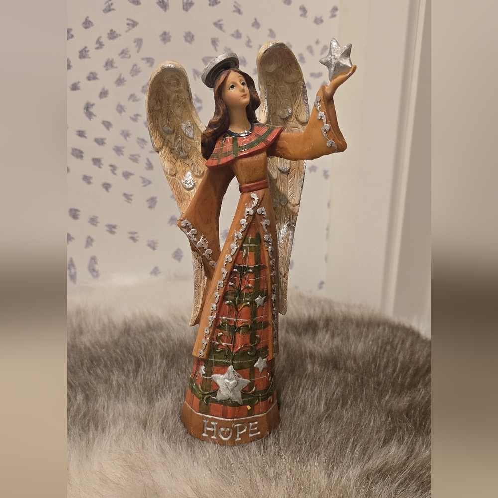 Hope Angel Figurine in Orange and Gold